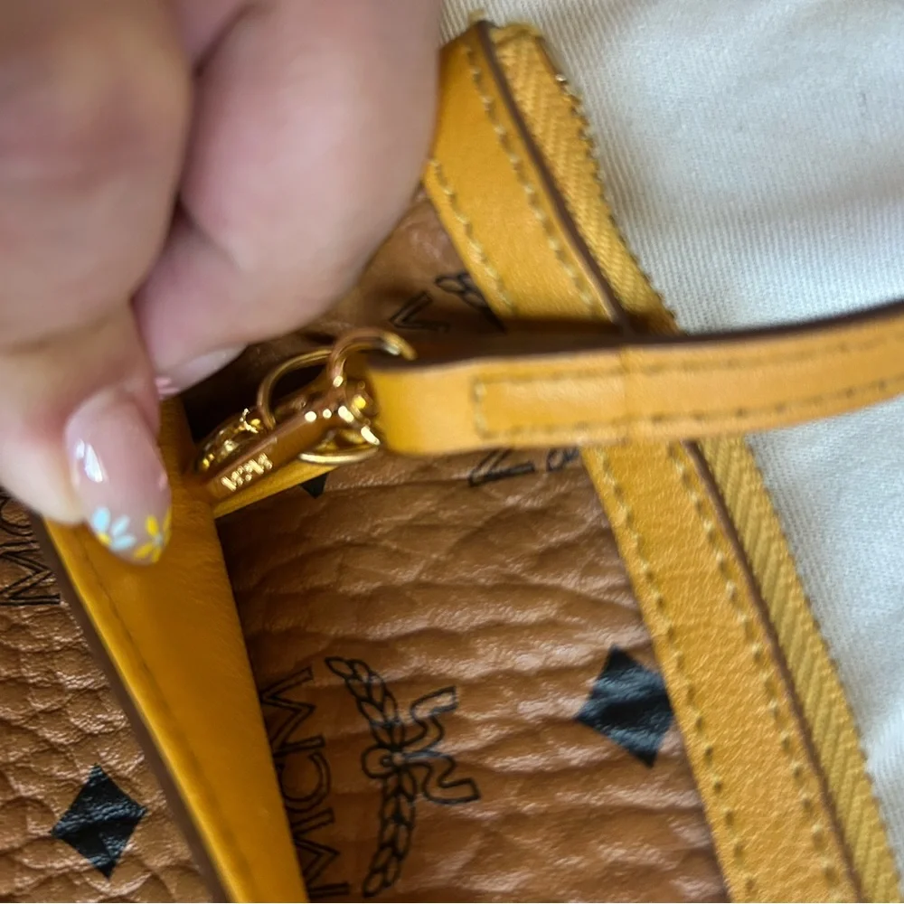MCM Visetos Tan Crossbody Bag with Black Logo - Picture 6 of 10